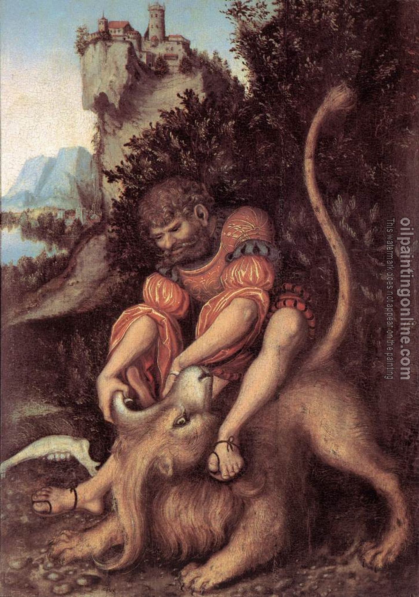Lucas il Vecchio Cranach - Samson's Fight with the Lion